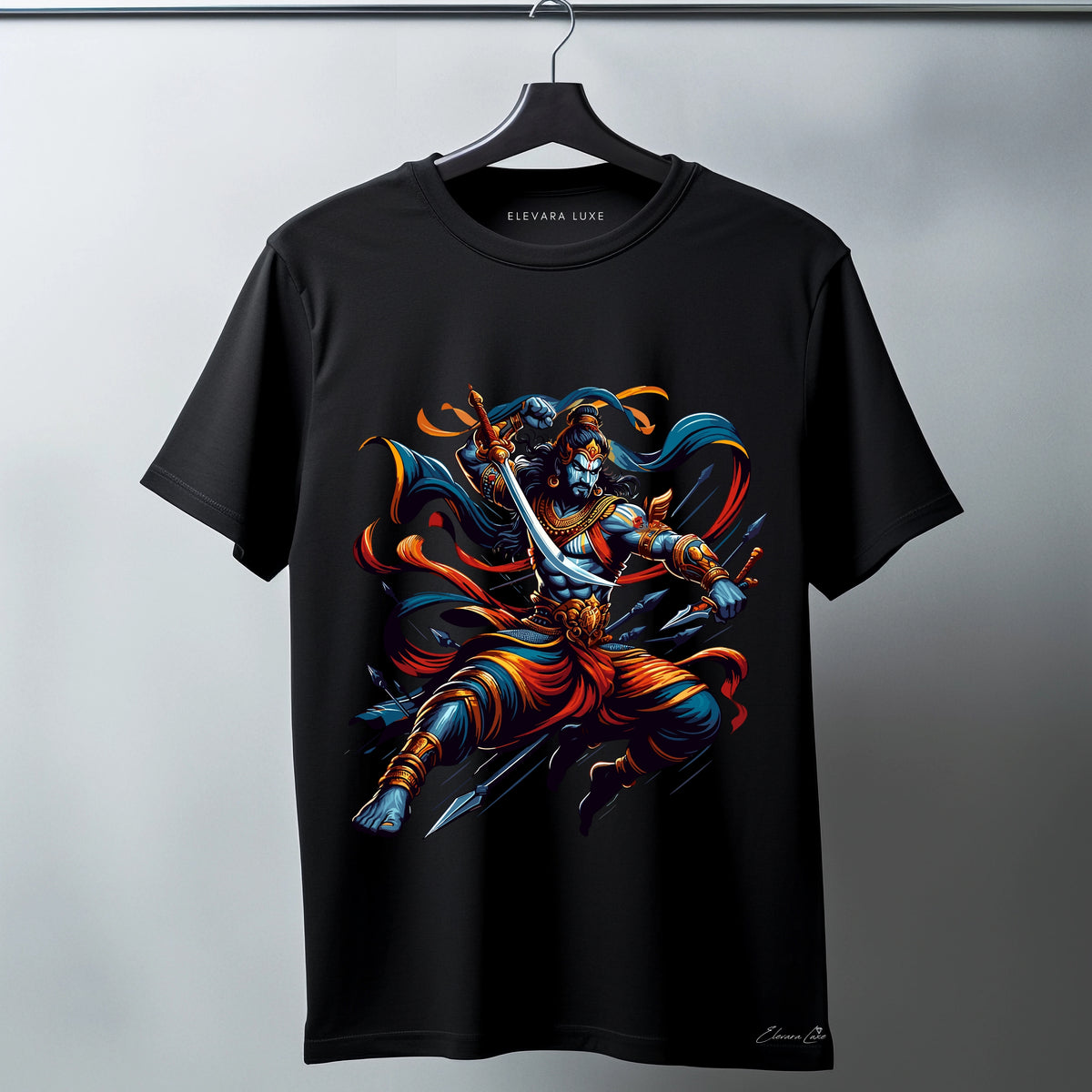 ELEVARA LUXE – KALKI Black Printed T-Shirts